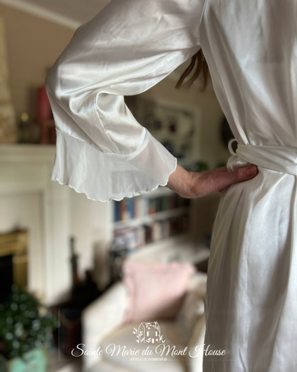 White Bridal Nightgown and Robe - Image 7